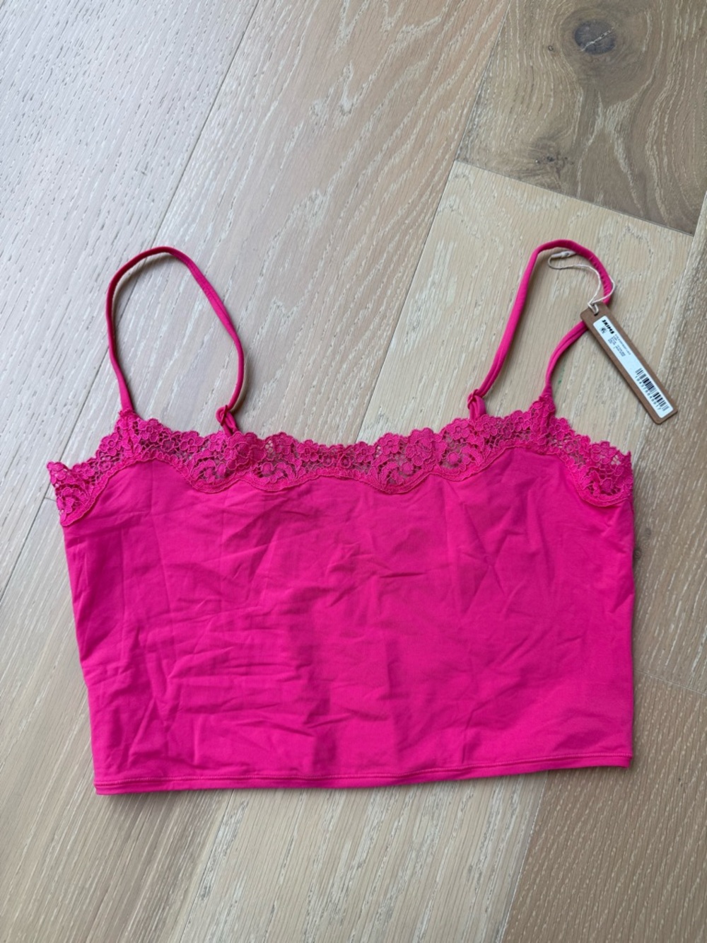 SKIMS NEW Fits Everybody Neon Rose Lace Cami Top